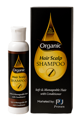 Organic hair scalp shampoo bottle